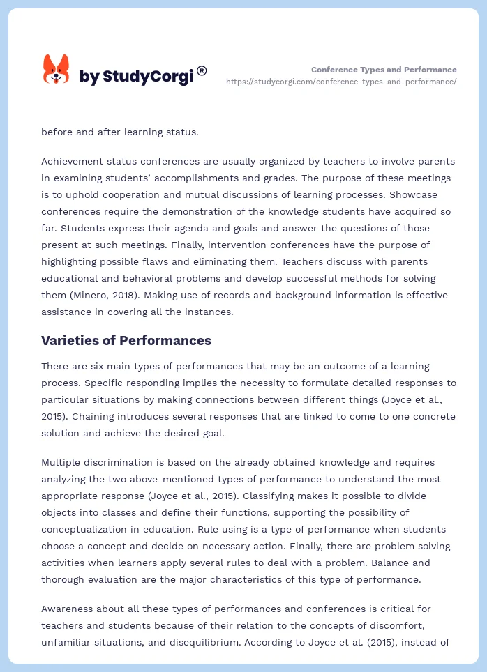 Conference Types and Performance. Page 2