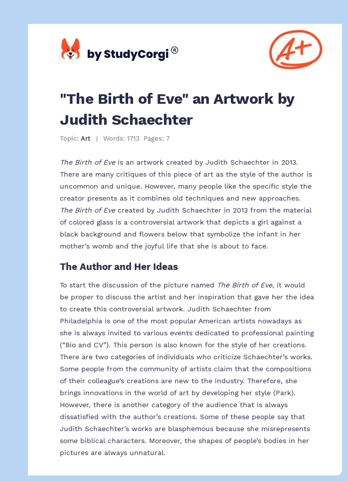 "The Birth of Eve" an Artwork by Judith Schaechter. Page 1