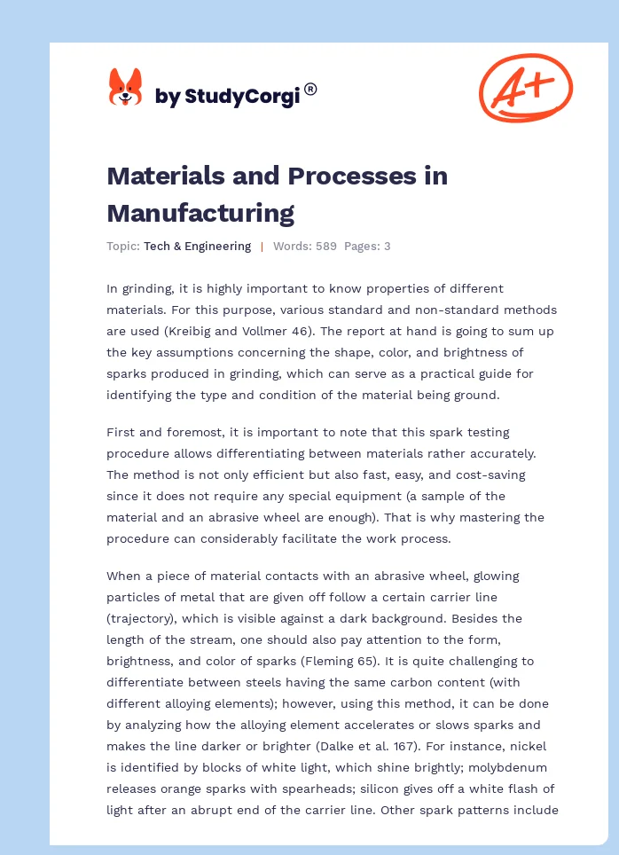 Materials and Processes in Manufacturing. Page 1