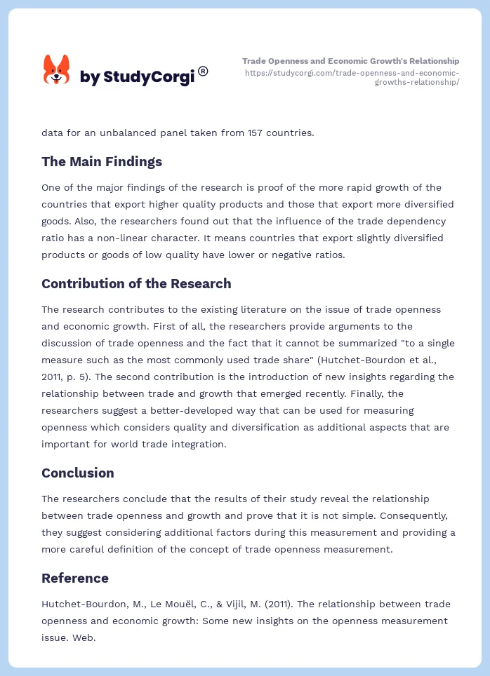 Trade Openness and Economic Growth's Relationship. Page 2