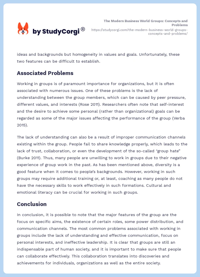 The Modern Business World Groups: Concepts and Problems. Page 2