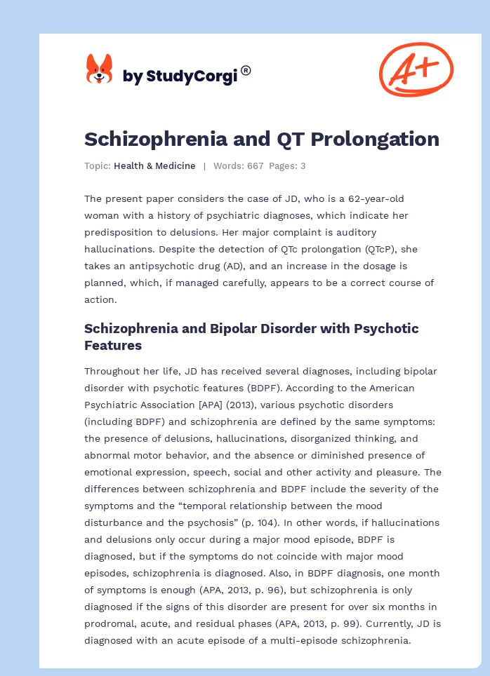Schizophrenia and QT Prolongation. Page 1