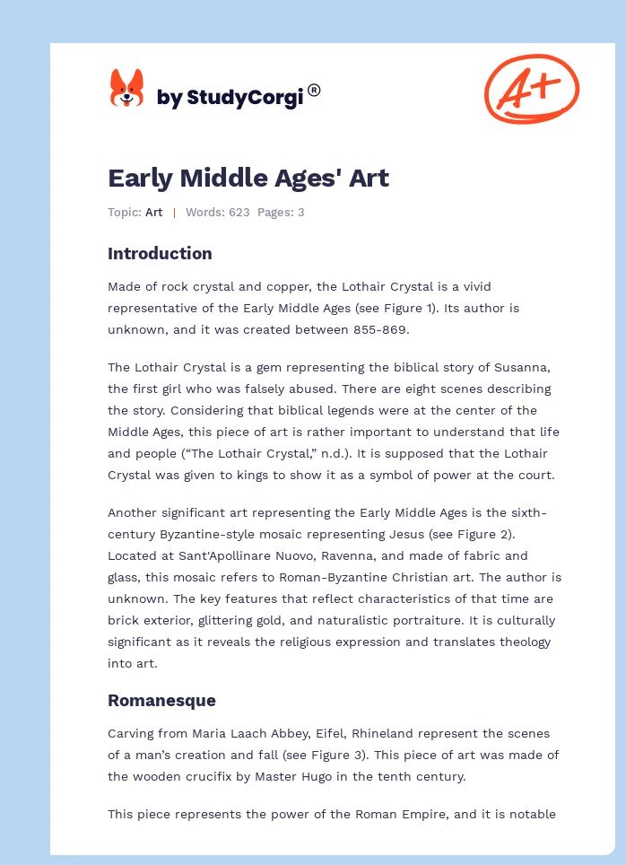 Early Middle Ages' Art. Page 1