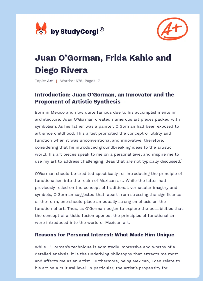 Juan O’Gorman, Frida Kahlo and Diego Rivera. Page 1