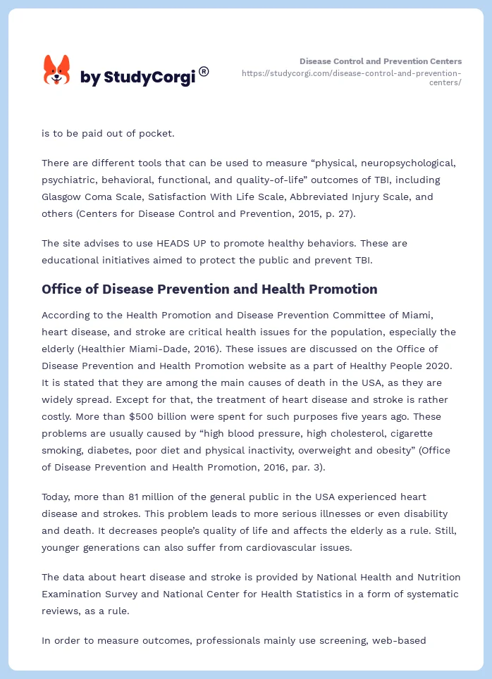 Disease Control and Prevention Centers. Page 2