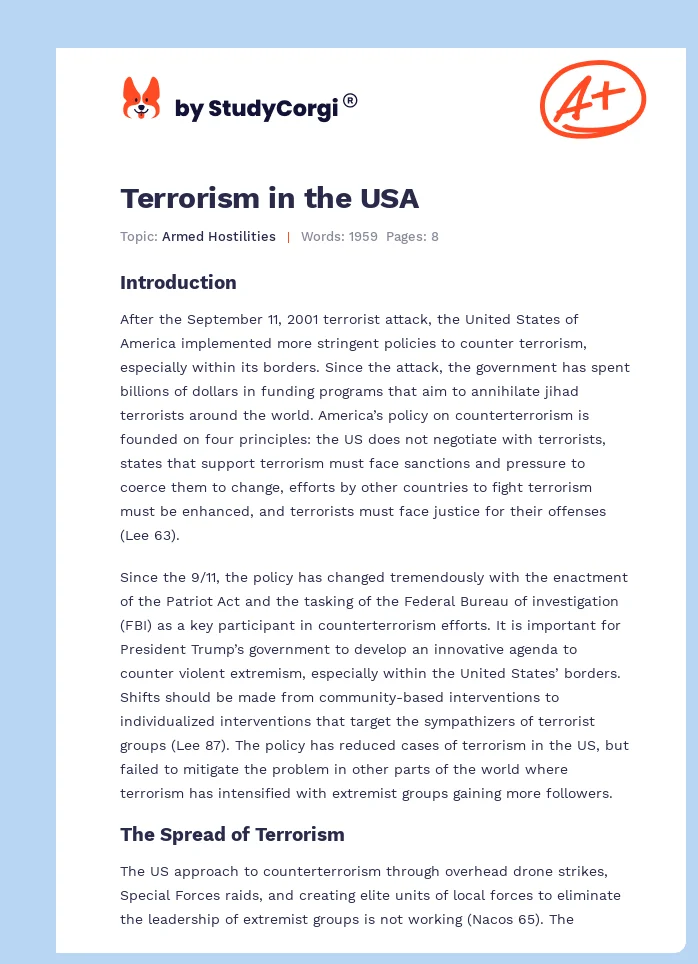 Terrorism in the USA. Page 1