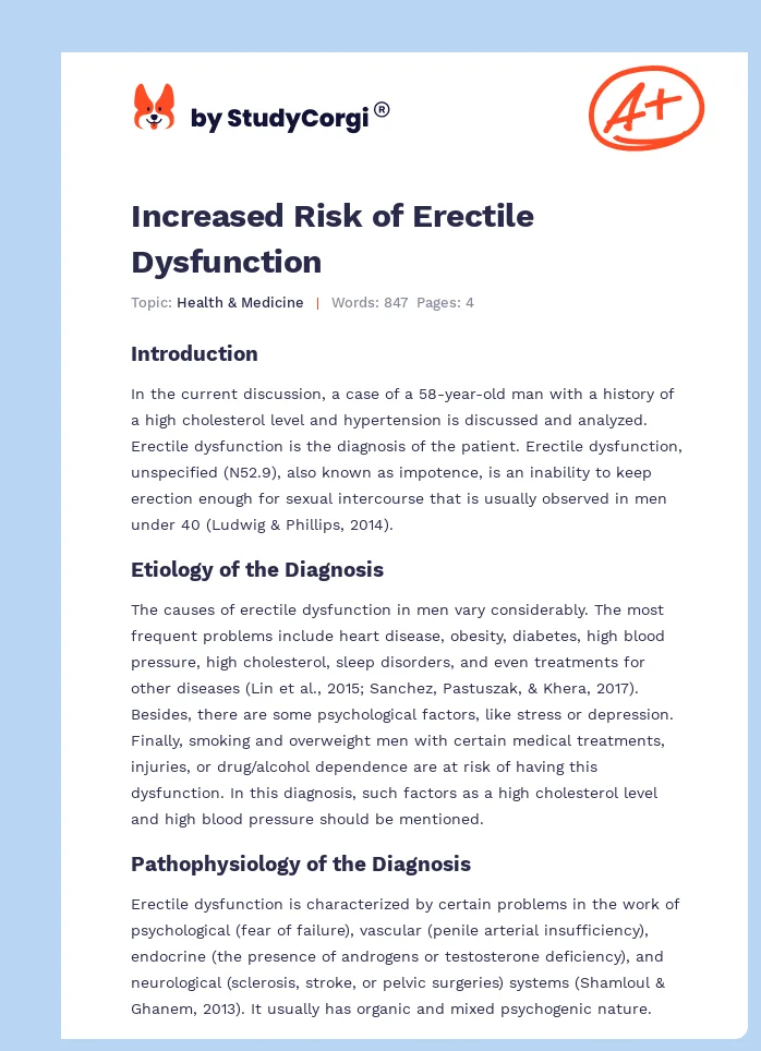 Increased Risk of Erectile Dysfunction. Page 1