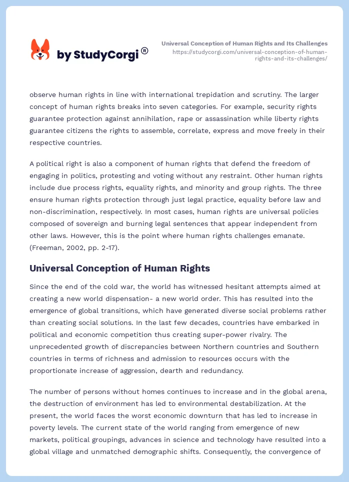 Universal Conception of Human Rights and Its Challenges. Page 2
