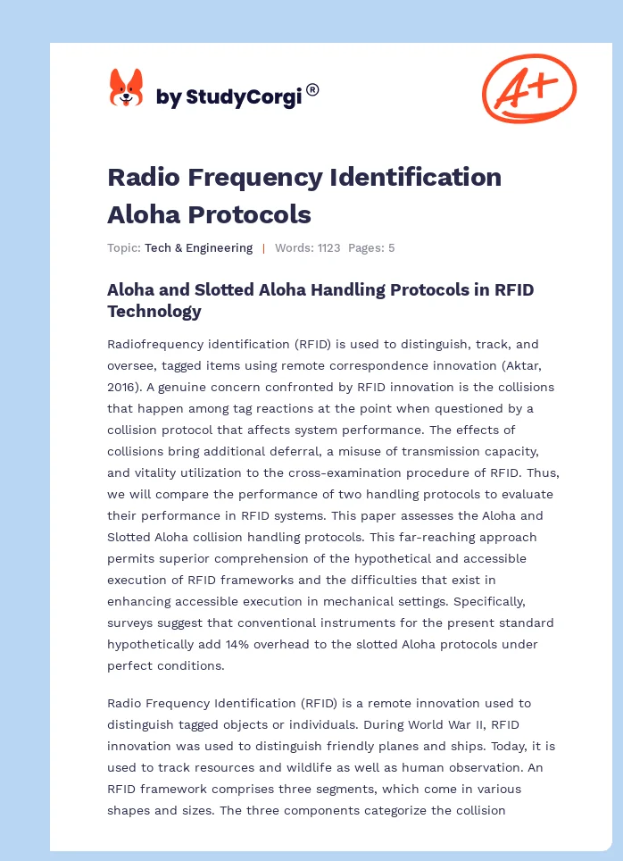 Radio Frequency Identification Aloha Protocols. Page 1
