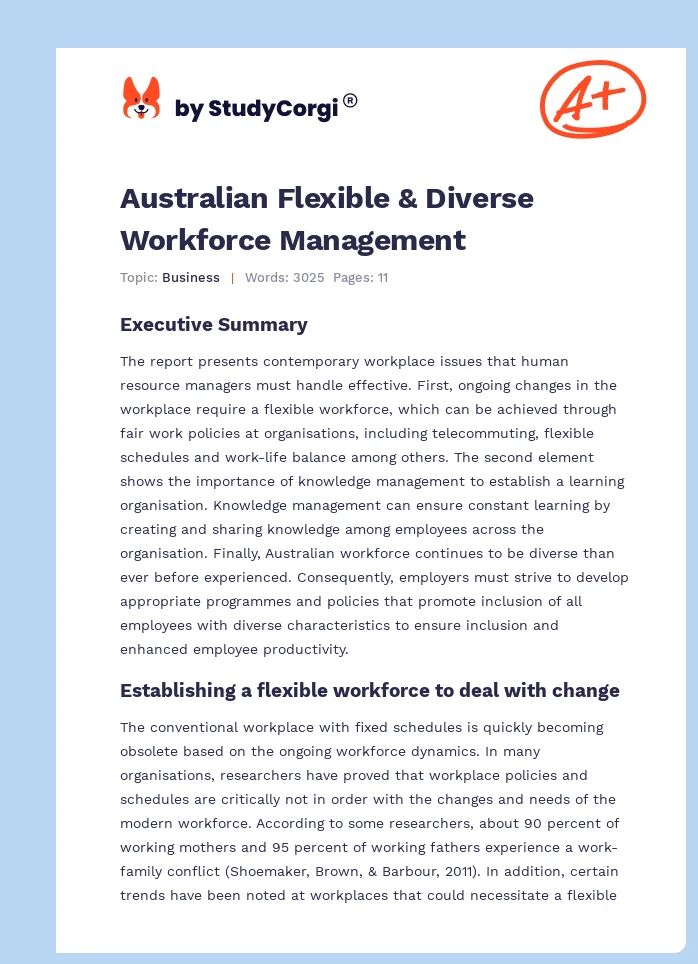 Australian Flexible & Diverse Workforce Management. Page 1