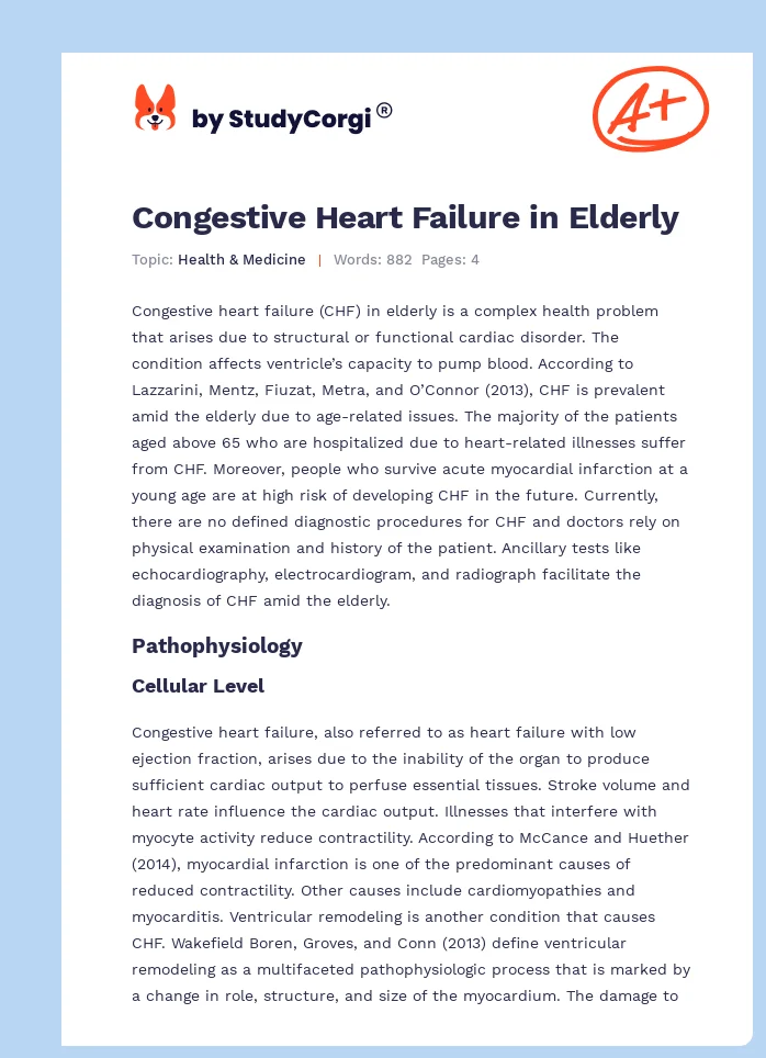 Congestive Heart Failure in Elderly. Page 1