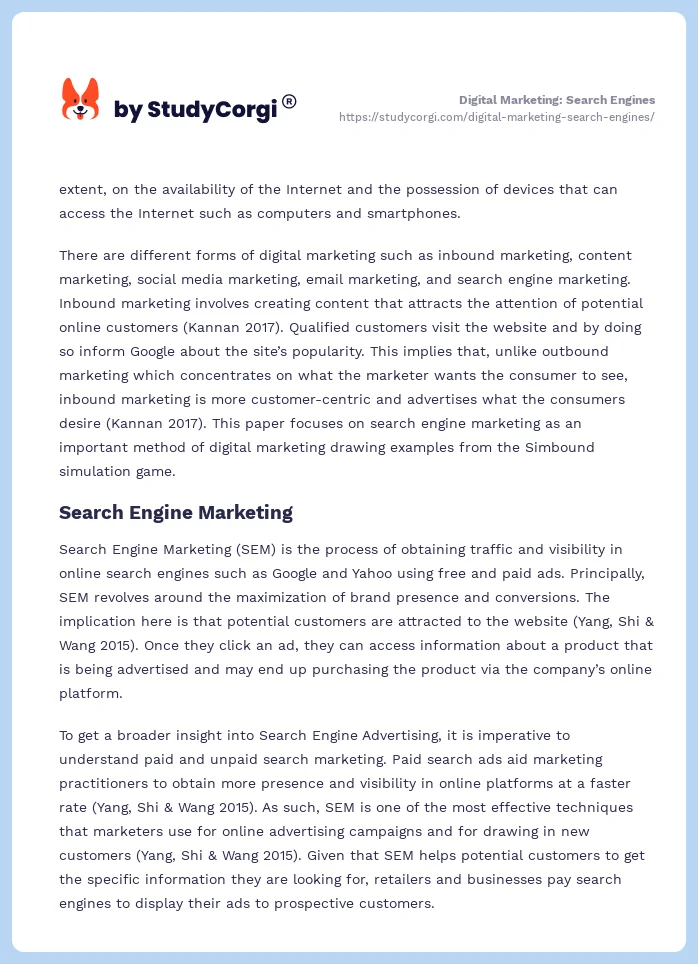 Digital Marketing: Search Engines. Page 2