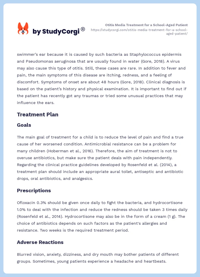 Otitis Media Treatment for a School-Aged Patient. Page 2