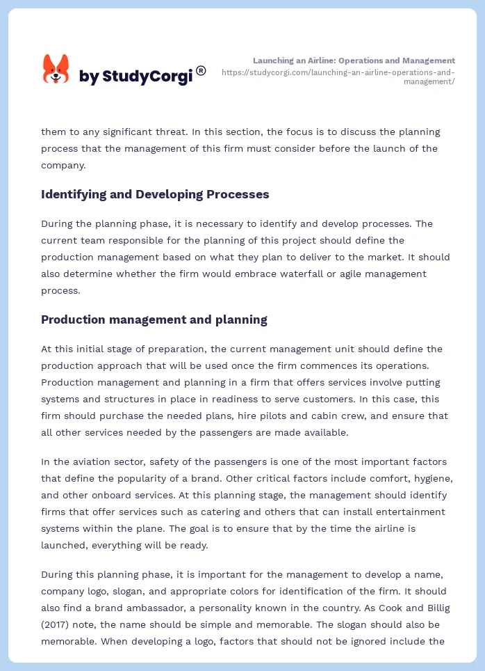 Launching an Airline: Operations and Management. Page 2