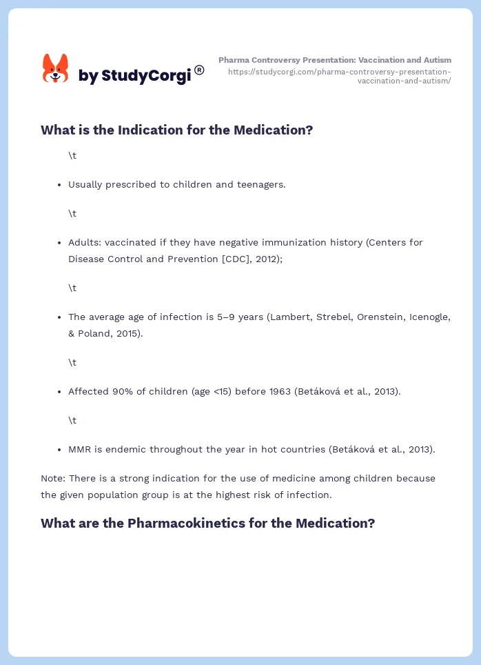 Pharma Controversy Presentation: Vaccination and Autism. Page 2