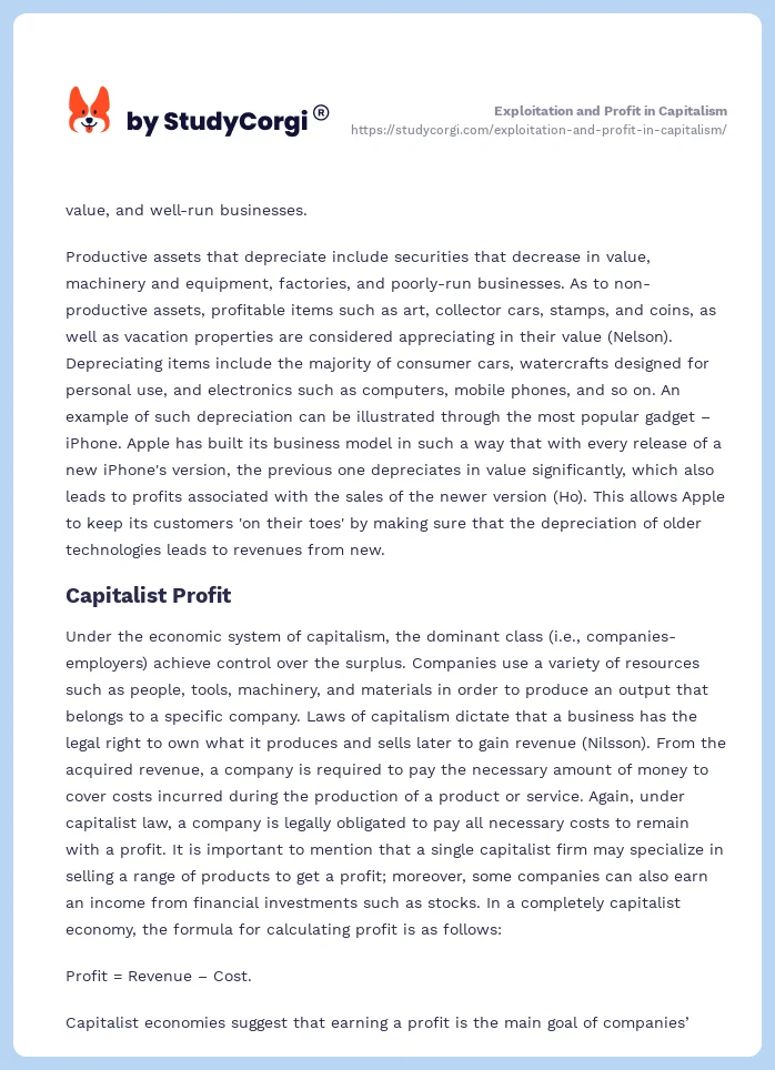 Exploitation and Profit in Capitalism. Page 2