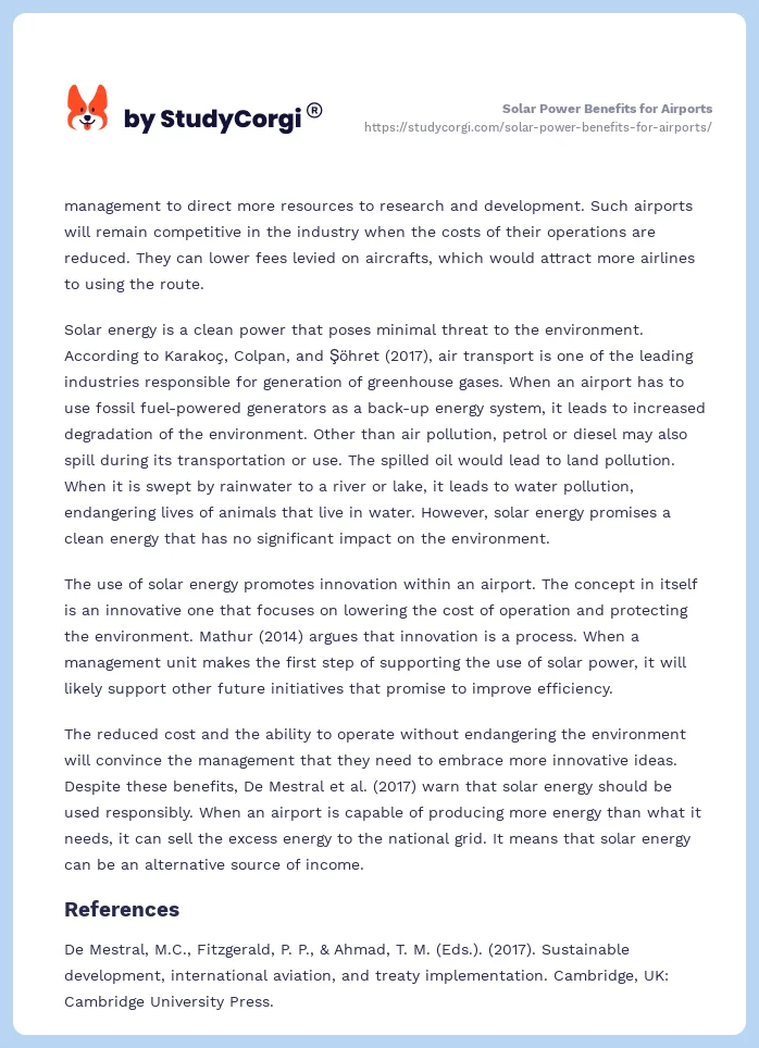 Solar Power Benefits for Airports. Page 2