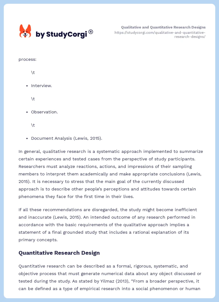 Qualitative and Quantitative Research Designs. Page 2
