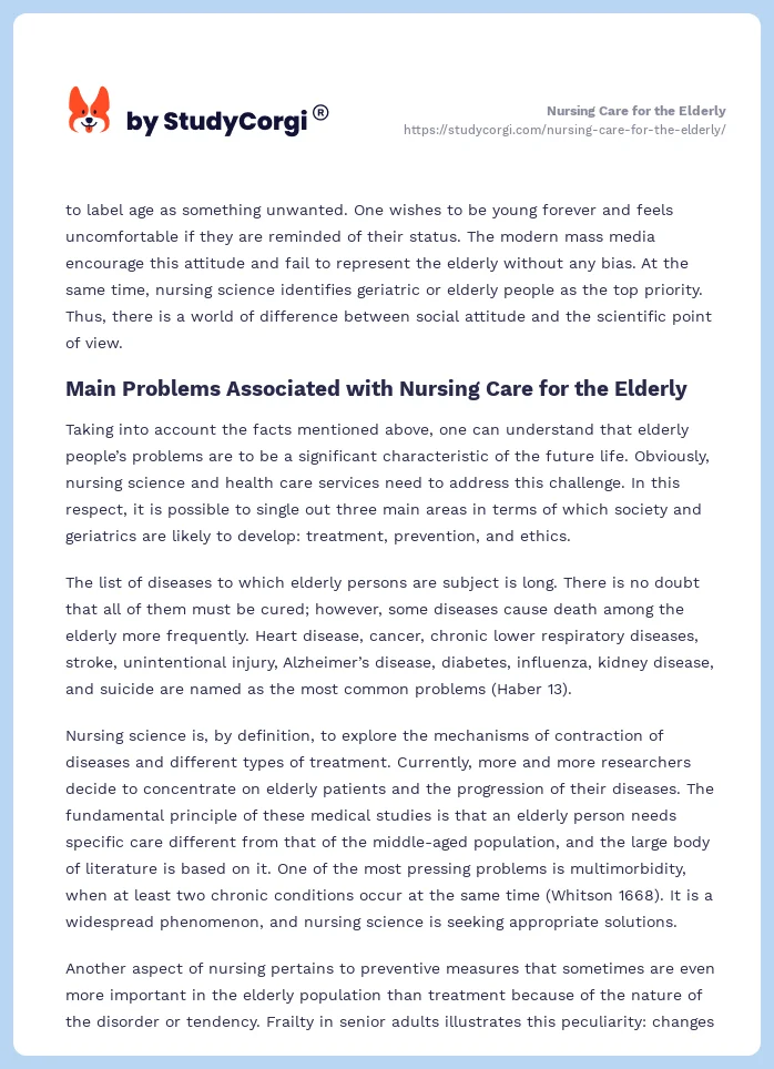 Nursing Care for the Elderly. Page 2