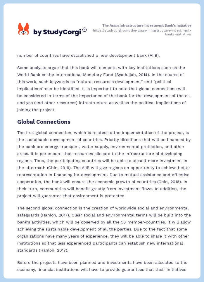 The Asian Infrastructure Investment Bank's Initiative. Page 2