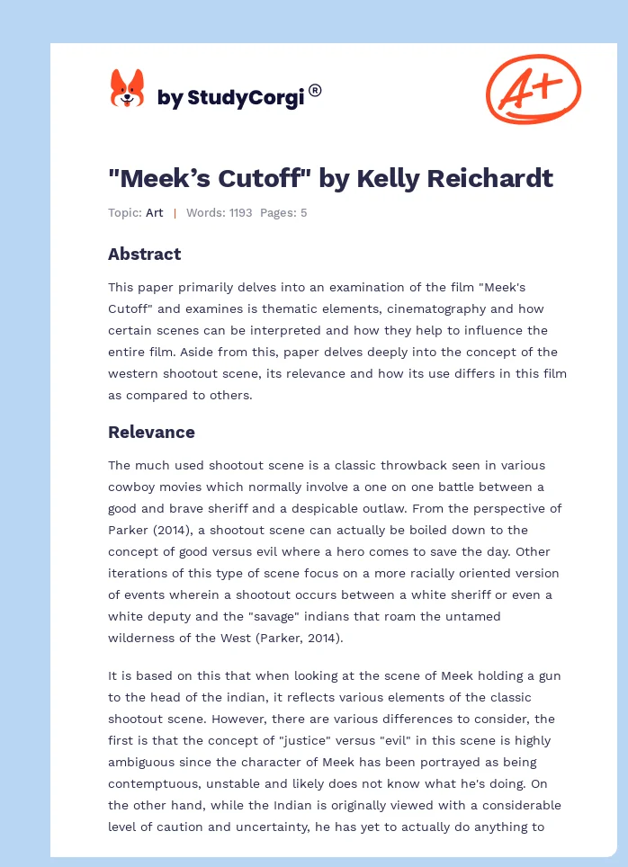 "Meek’s Cutoff" by Kelly Reichardt. Page 1
