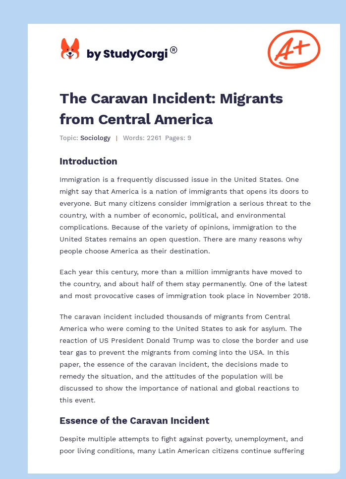 The Caravan Incident: Migrants from Central America. Page 1