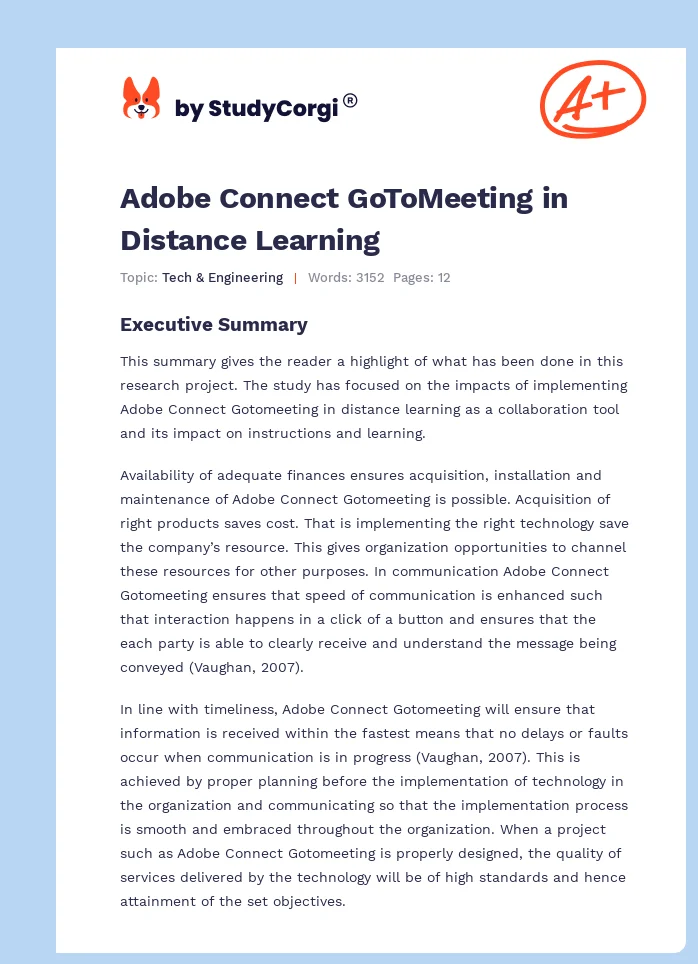 Adobe Connect GoToMeeting in Distance Learning. Page 1