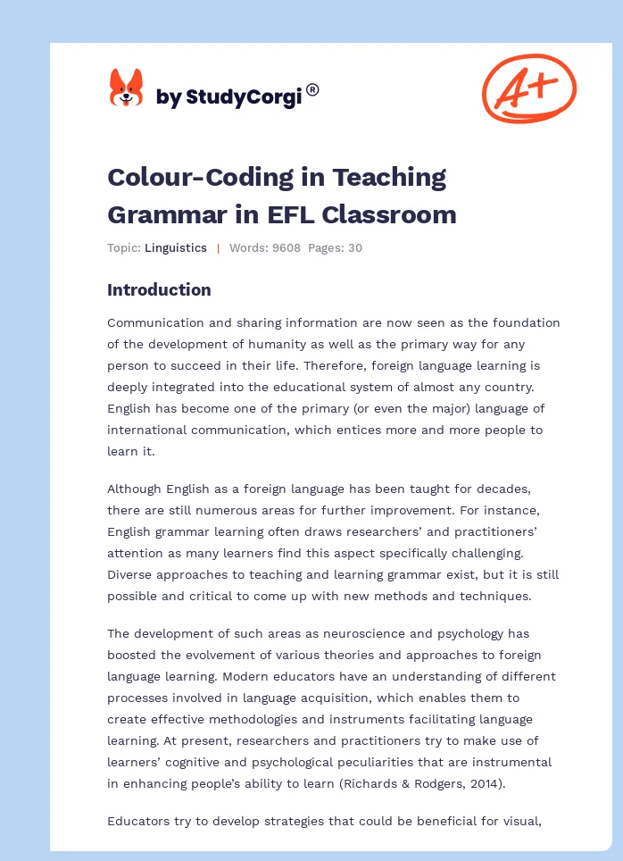 Colour-Coding in Teaching Grammar in EFL Classroom. Page 1