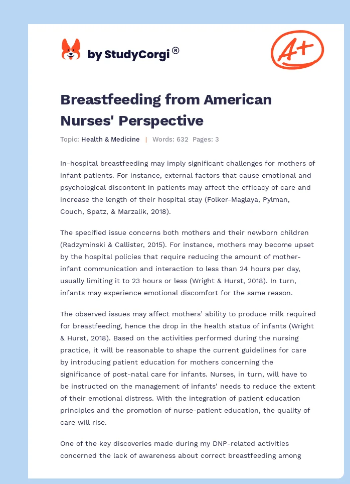 Breastfeeding from American Nurses' Perspective. Page 1