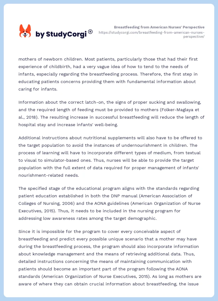 Breastfeeding from American Nurses' Perspective. Page 2