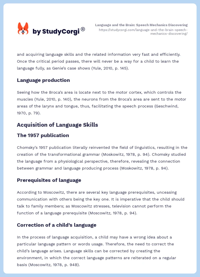 Language and the Brain: Speech Mechanics Discovering. Page 2