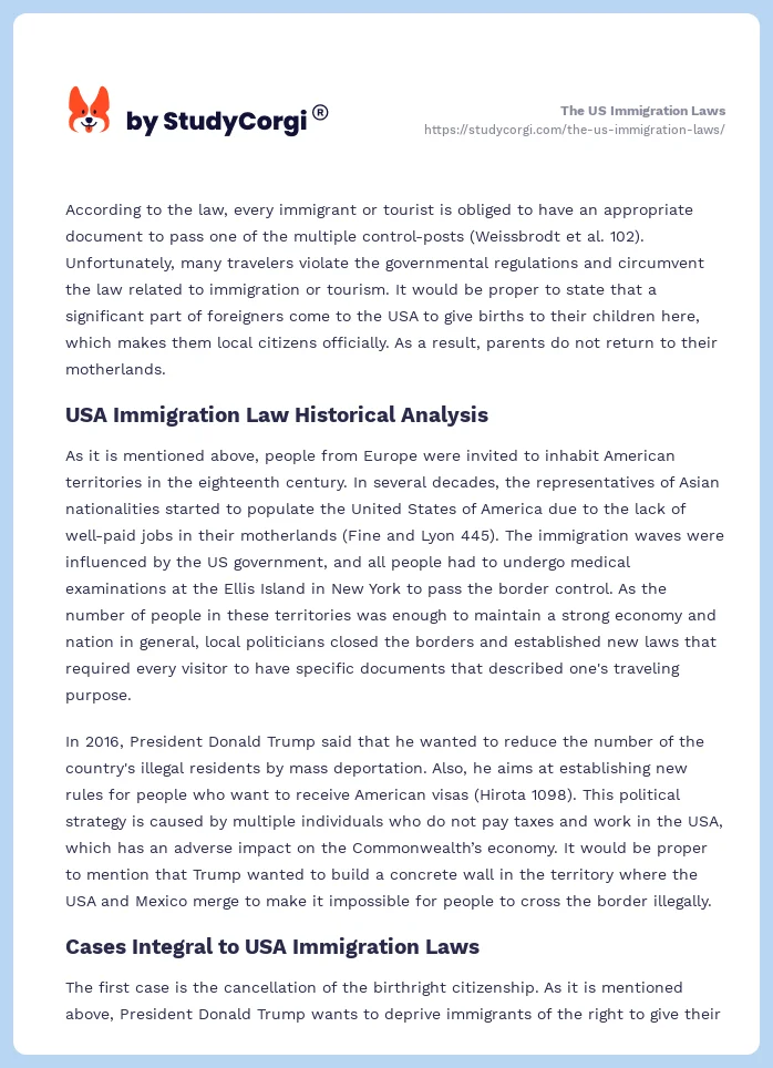 The US Immigration Laws. Page 2