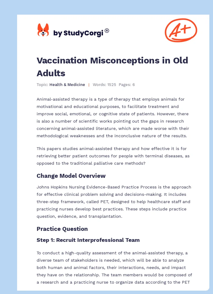 Vaccination Misconceptions in Old Adults. Page 1