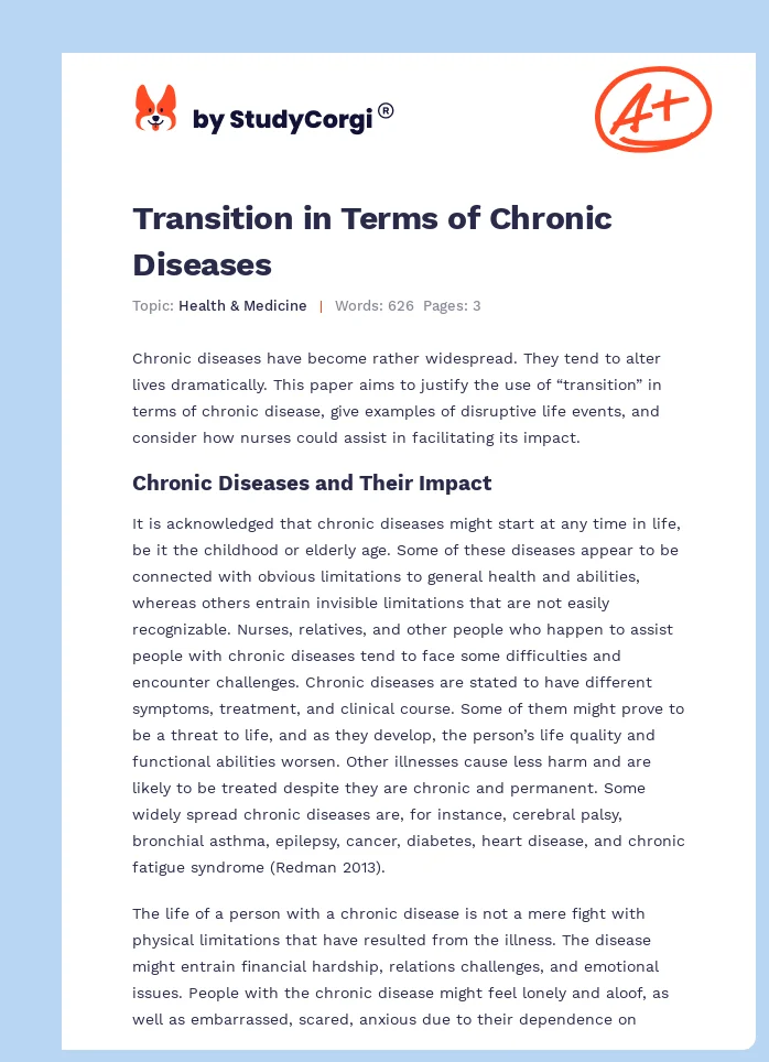 Transition in Terms of Chronic Diseases. Page 1