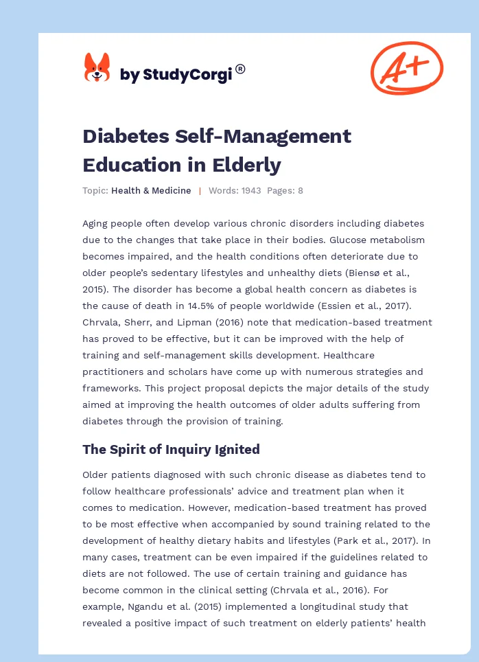 Diabetes Self-Management Education in Elderly. Page 1