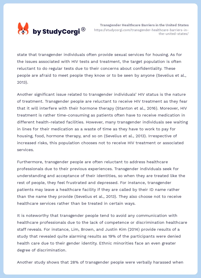 Transgender Healthcare Barriers in the United States. Page 2