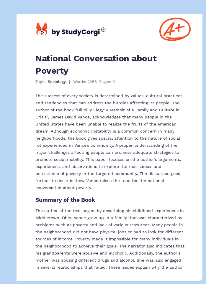 National Conversation about Poverty. Page 1