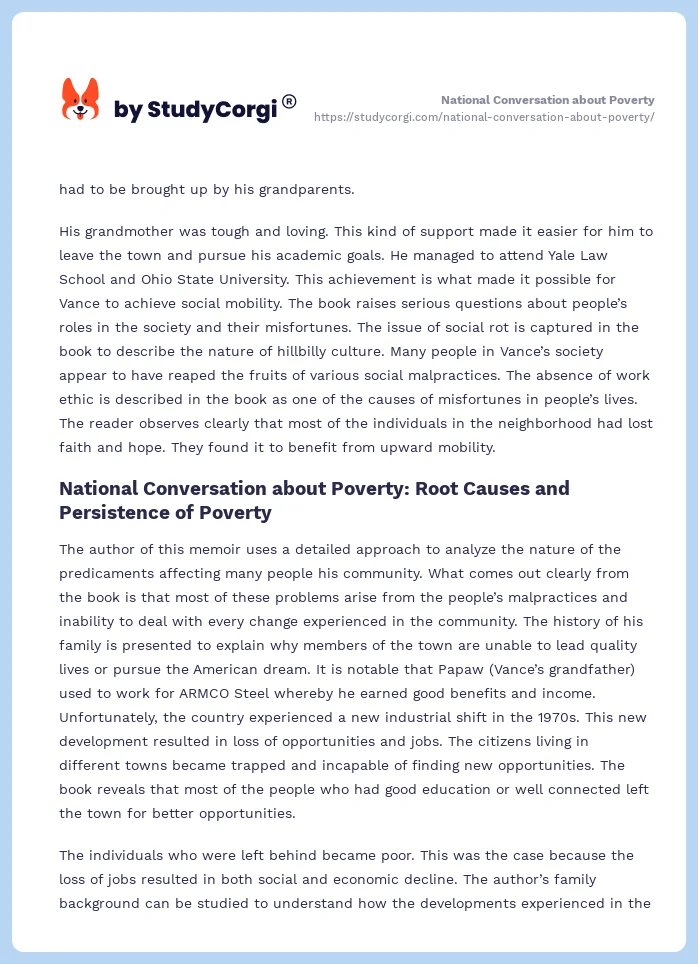 National Conversation about Poverty. Page 2