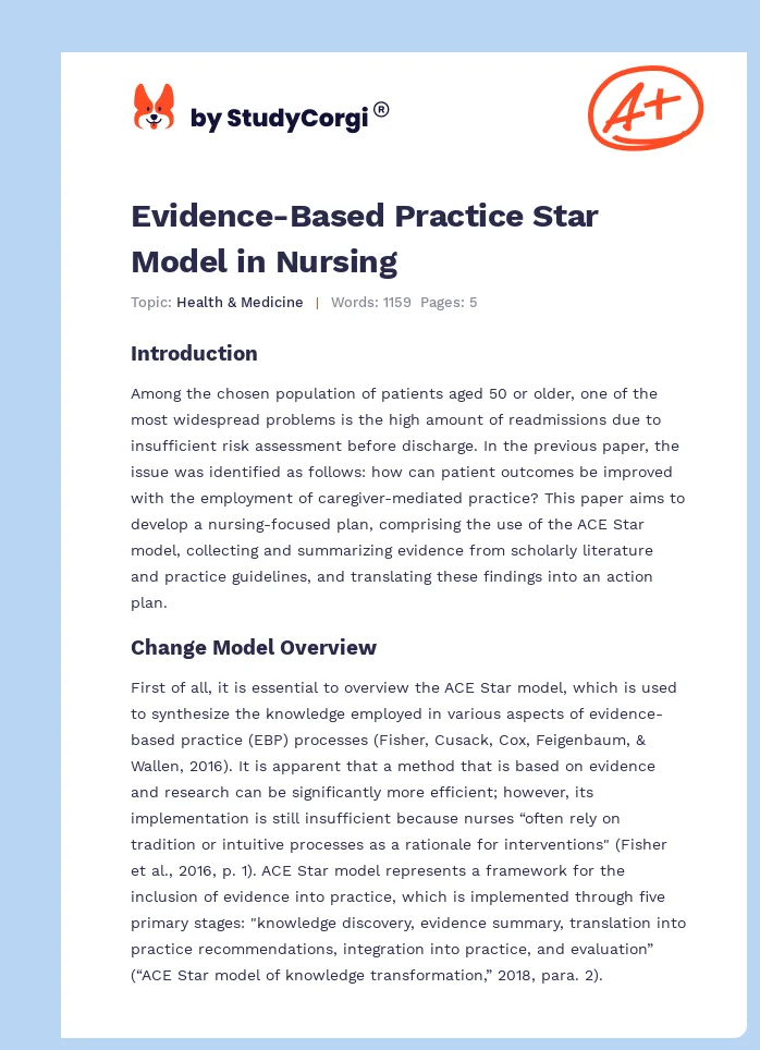 Evidence-Based Practice Star Model in Nursing. Page 1