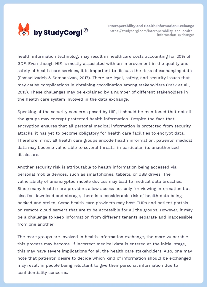 Interoperability and Health Information Exchange. Page 2