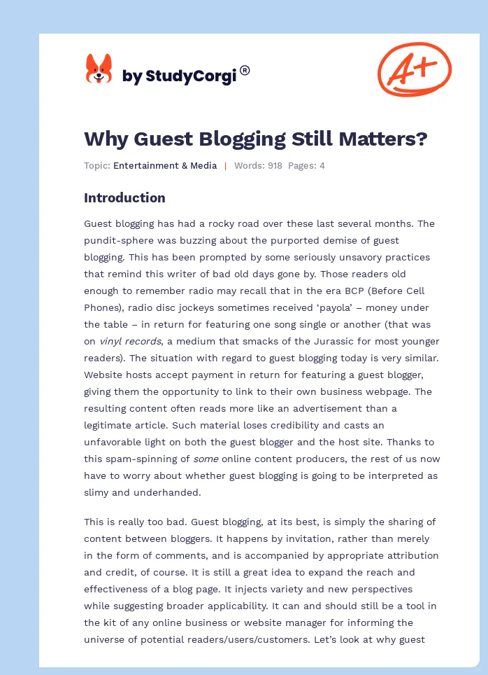 Why Guest Blogging Still Matters?. Page 1