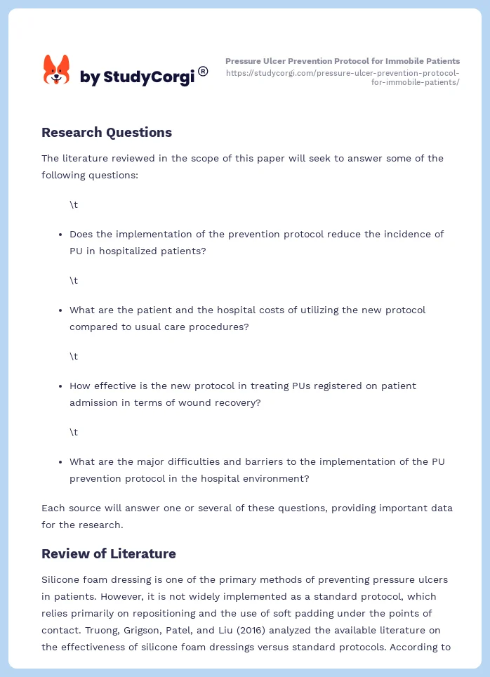 Pressure Ulcer Prevention Protocol for Immobile Patients. Page 2