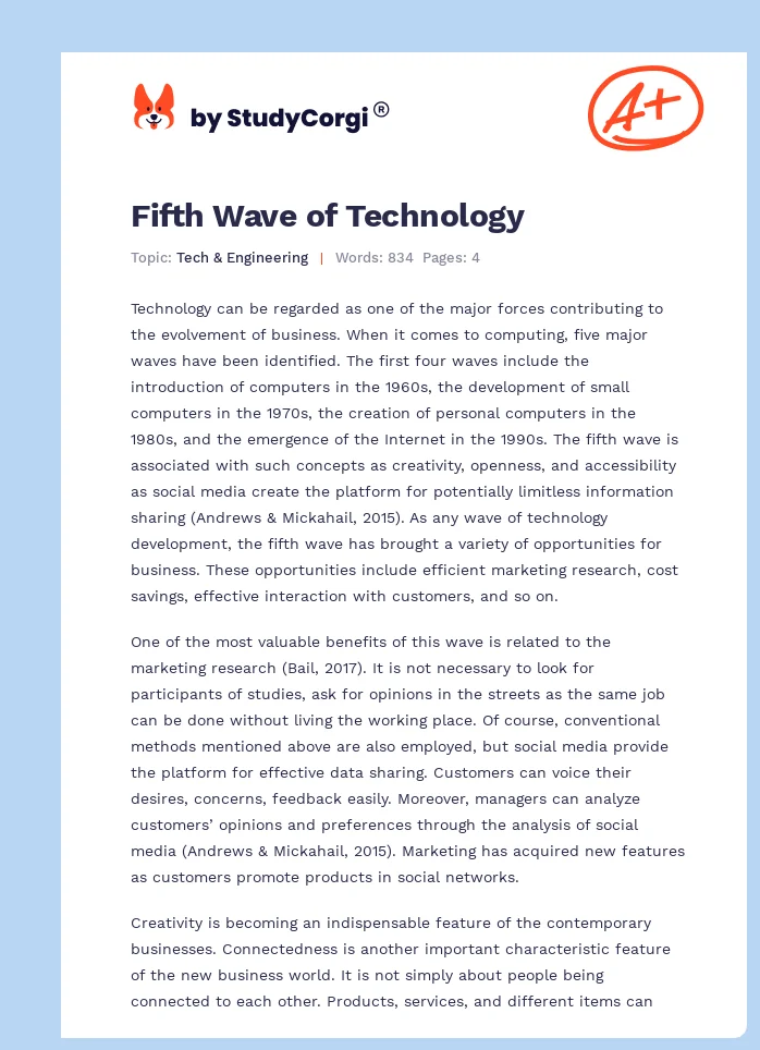 Fifth Wave of Technology. Page 1