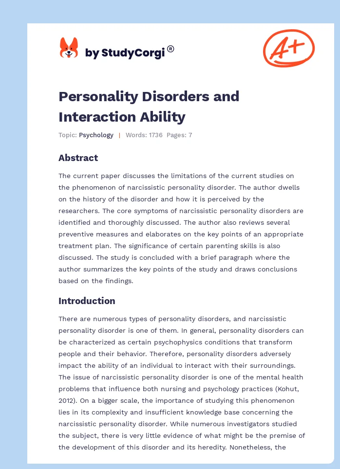 Personality Disorders and Interaction Ability. Page 1