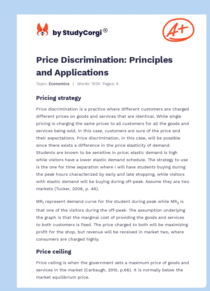 Price Discrimination: Principles and Applications. Page 1