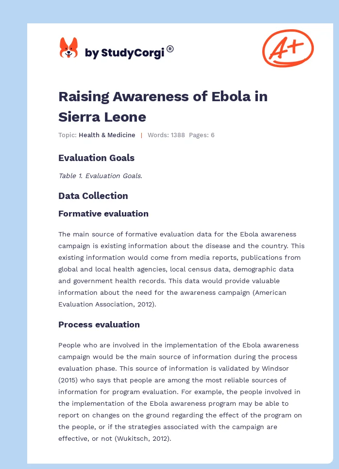 Raising Awareness of Ebola in Sierra Leone. Page 1