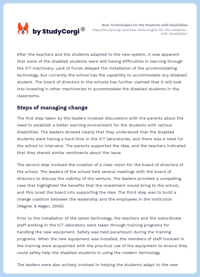 New Technologies for the Students with Disabilities. Page 2