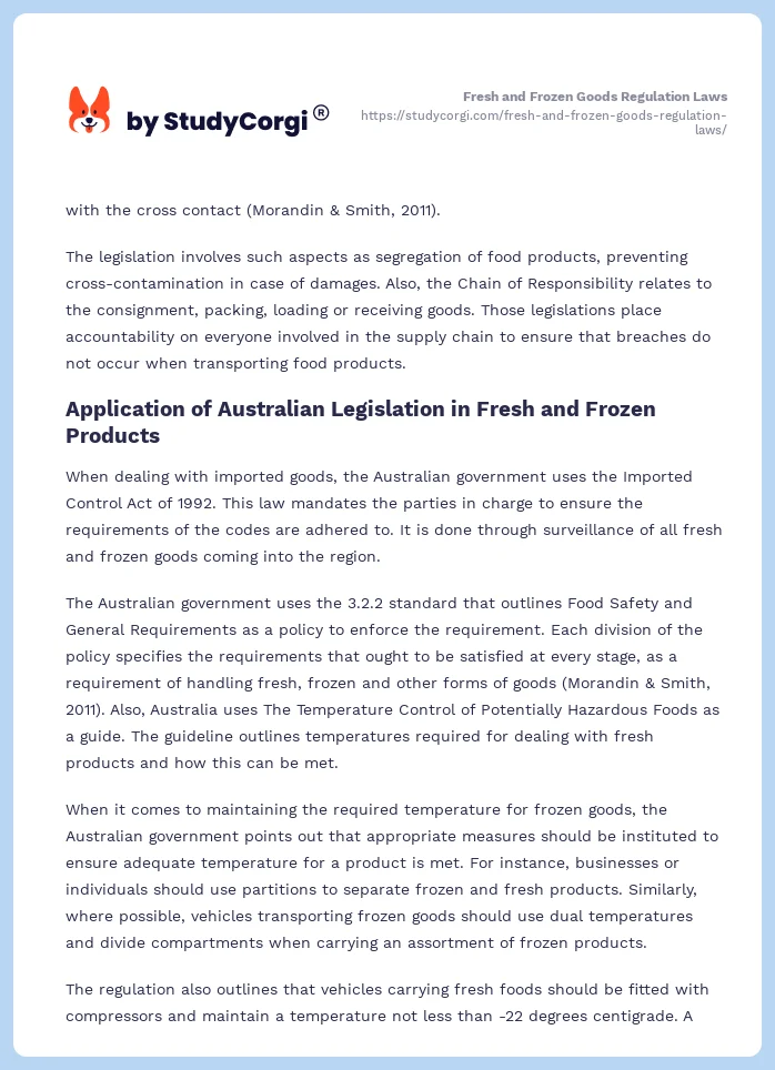 Fresh and Frozen Goods Regulation Laws. Page 2