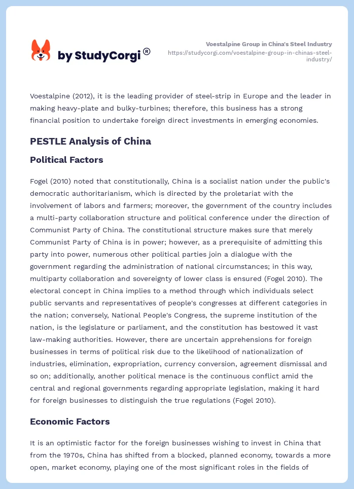 Voestalpine Group in China's Steel Industry. Page 2