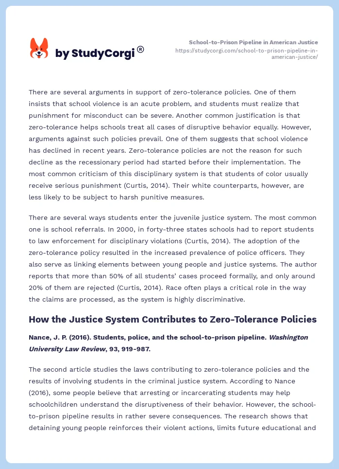 School-to-Prison Pipeline in American Justice. Page 2